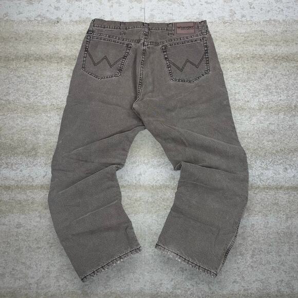 Vintage Wrangler Jeans Chocolate Brown Wash Insulated Relaxed Fit Work Wear Y2K